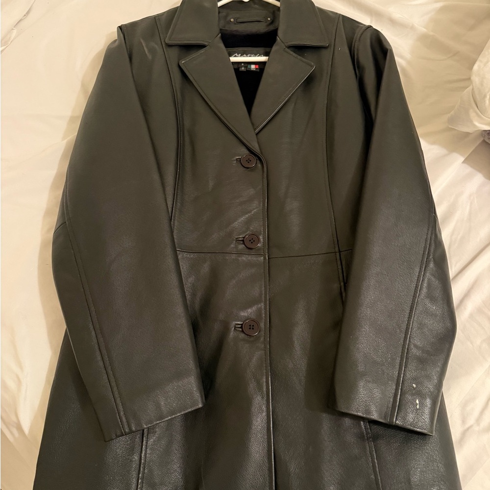 Marcia  Black Leather Coat